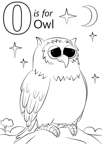 Letter O Is For Owl Coloring Page